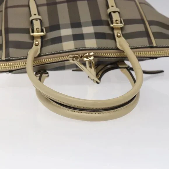 BURBERRY Nova Check Shoulder Bag PVC Brown Auth MX170